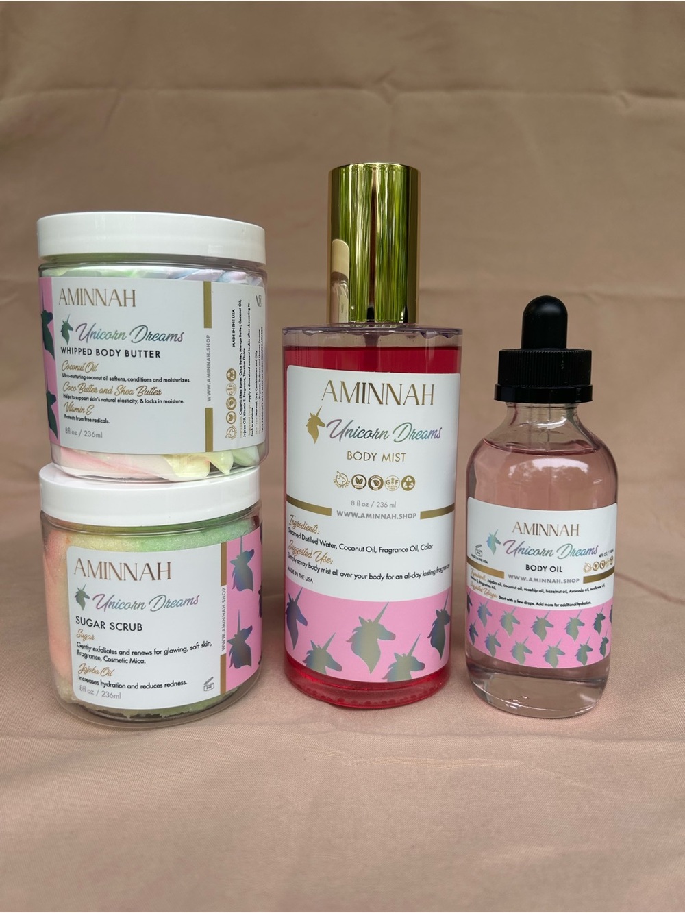 Unicorn Dreams 🦄 Body Mist, Oil, Butter, & Scrub • by Aminnah (alcohol free)